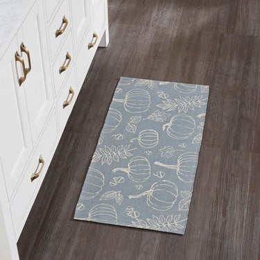 Silhouette Pumpkin Grey Indoor/Outdoor Rug Rect 17x36 - The Fox Decor